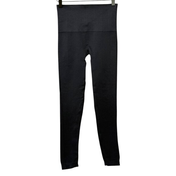 Spanx Look at Me Now Leggings Deep Navy Mid Rise Side Seam Slimming EUC Size M - Picture 7 of 7